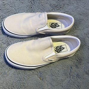 Beige slide on vans